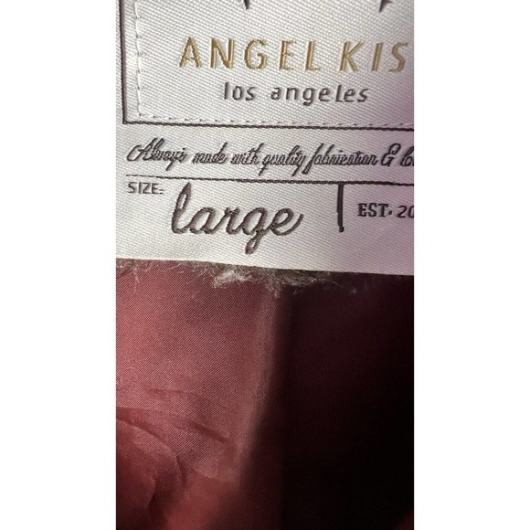 ANGEL KISS Los Angeles ROSE PINK SATIN BOMBER JACKET Size Large 100% POLYESTER - Picture 7 of 10